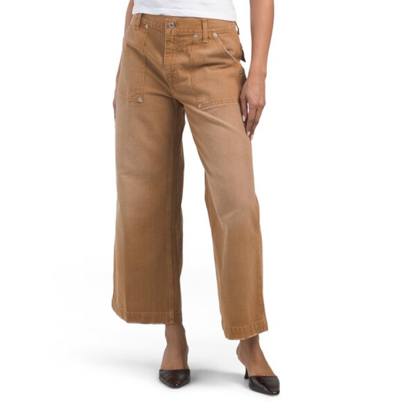 RE/DONE Travertine Cropped Baker Pants - Picture 1 of 2